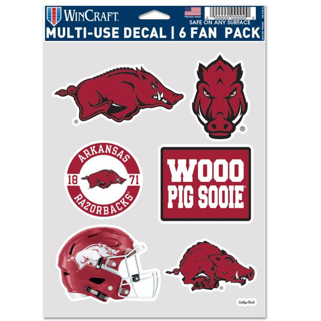 Arkansas Razorbacks /College Vault 6 PACK HELMET Multi Use 6 Fan Pack