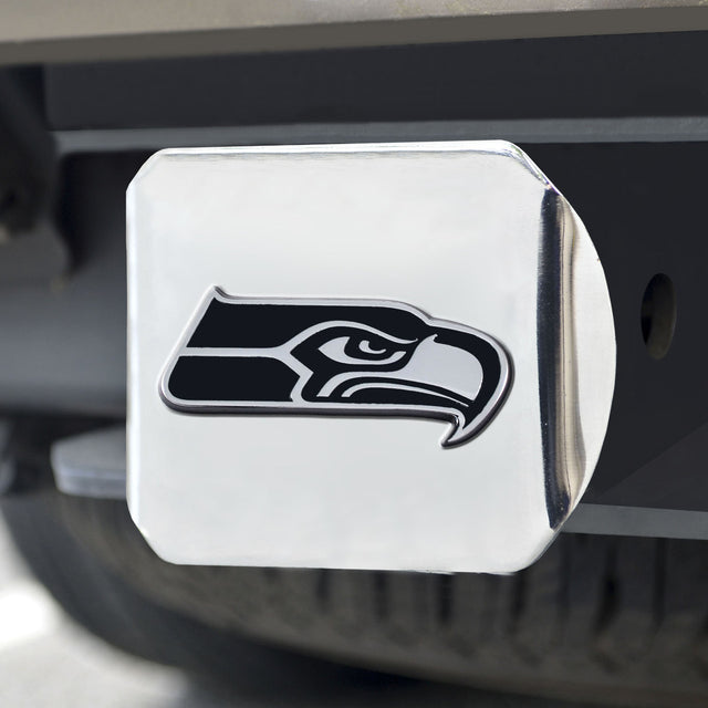 Seattle Seahawks Hitch Cover Chrome Emblem on Chrome