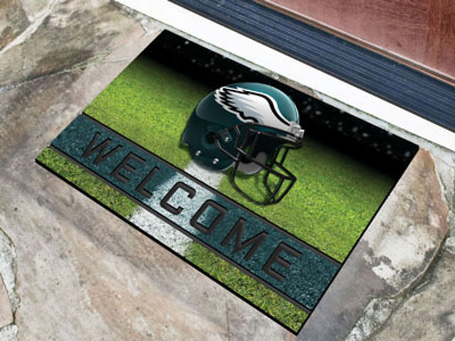 Felpudo de los Philadelphia Eagles de 18 x 30 pulgadas, con diseño de miga de goma