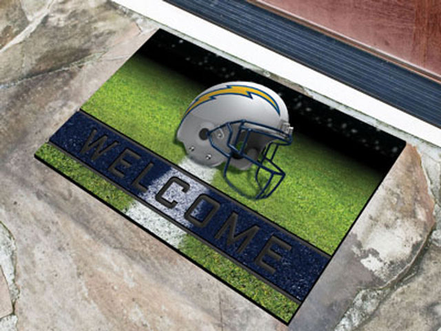 Felpudo de goma granulada de 18 x 30 cm de Los Angeles Chargers