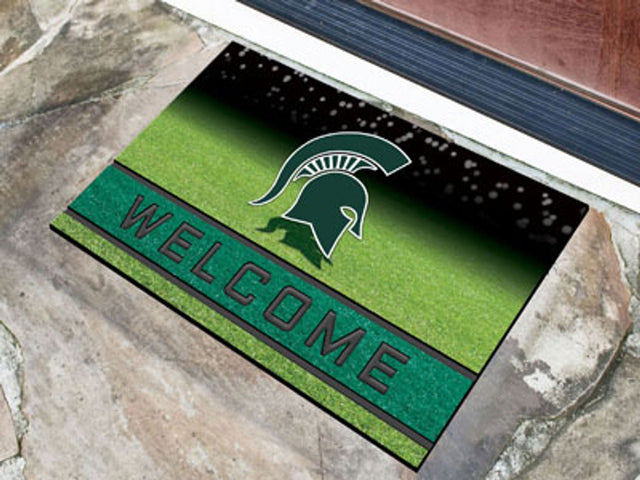 Felpudo de goma granulada de 18 x 30 cm de los Spartans de Michigan State