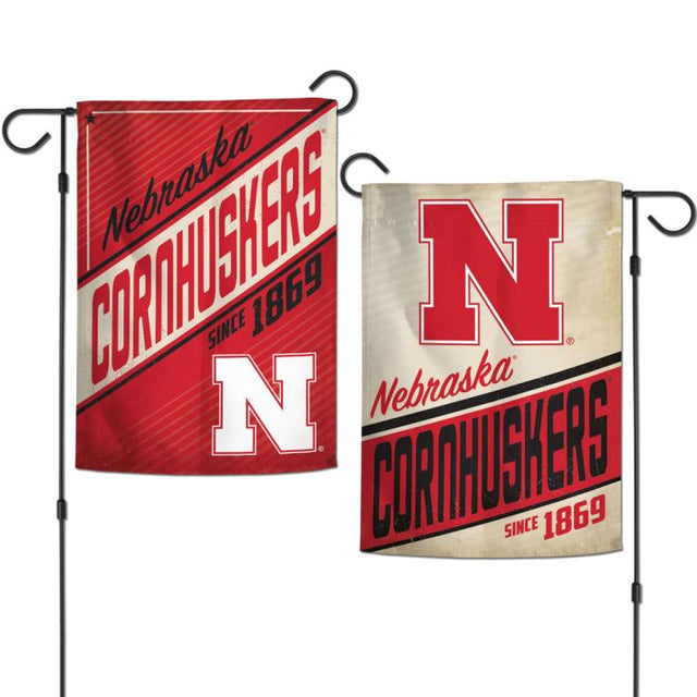 Nebraska Cornhuskers RETRO Garden Flags 2 sided 12.5" x 18"