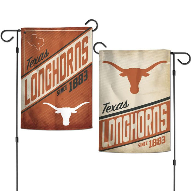 Banderas de jardín retro de Texas Longhorns, de 2 lados, 12,5" x 18"