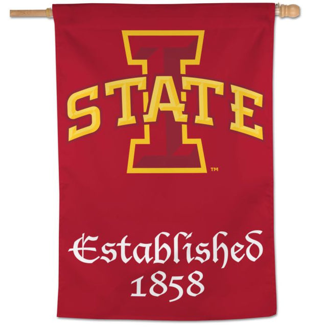 Iowa State Cyclones ESTABLISHED Vertical Flag 28" x 40"