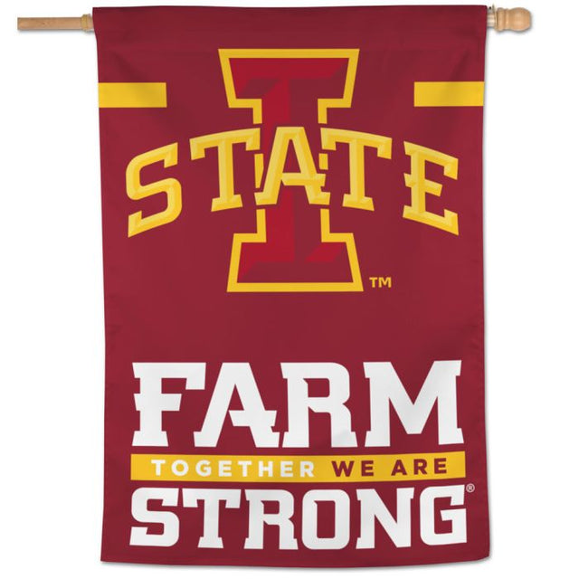 Iowa State Cyclones FARM STRONG Vertical Flag 28" x 40"