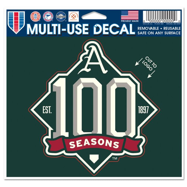 Arkansas Razorbacks ARKANSAS BASEBALL 100 SEASONS Multi-Use Decal - cut to logo GREEN