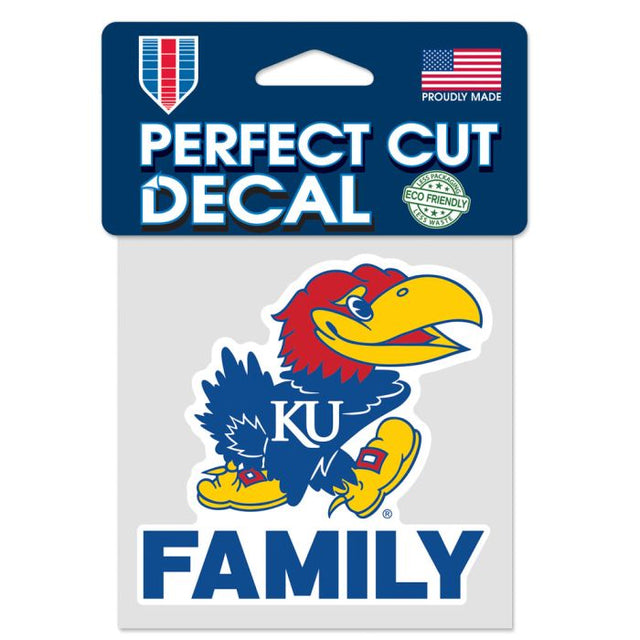 Kansas Jayhawks FAMILY Perfect Cut Color Decal 4" x 4"