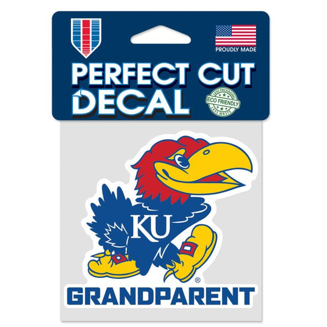 Kansas Jayhawks GRANDPARENT Perfect Cut Color Decal 4" x 4"