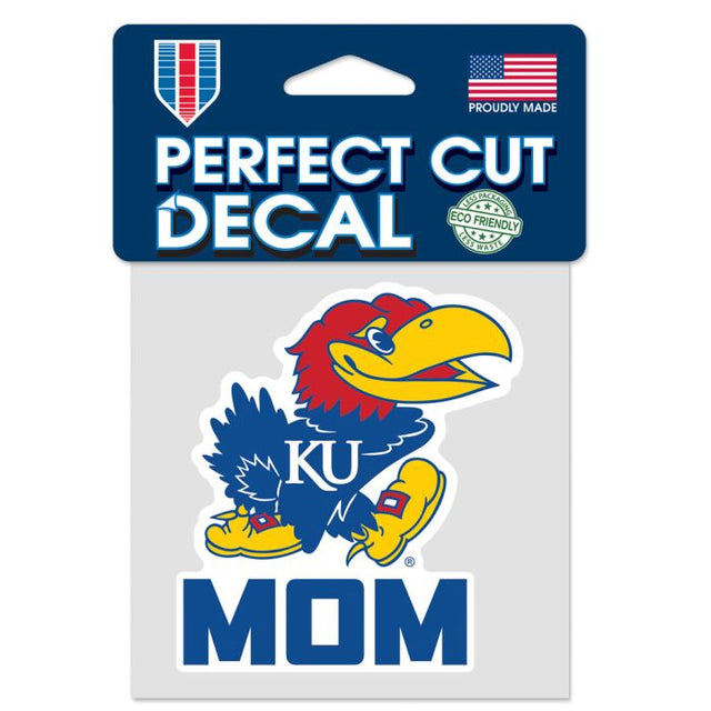 Kansas Jayhawks MOM Perfect Cut Color Decal 4" x 4"