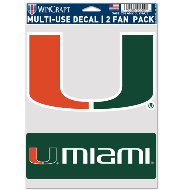 Paquete de 2 ventiladores multiusos de los Miami Hurricanes 2 PACK