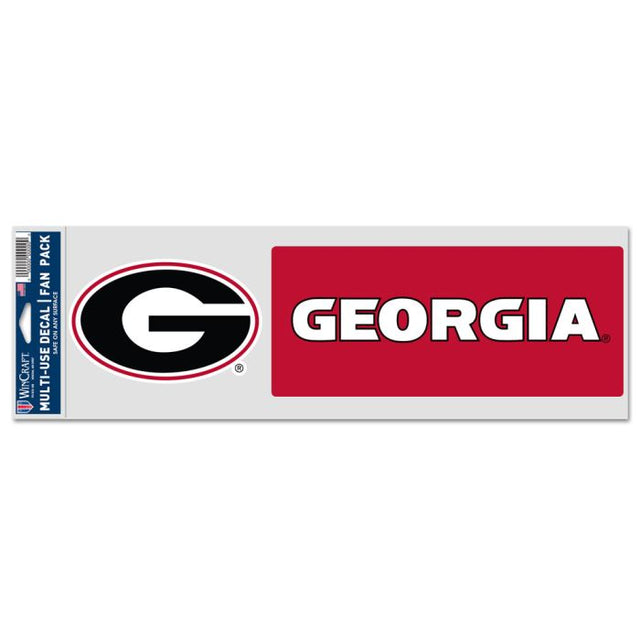Georgia Bulldogs 2 PACK Fan Decals 3.75" x 12"