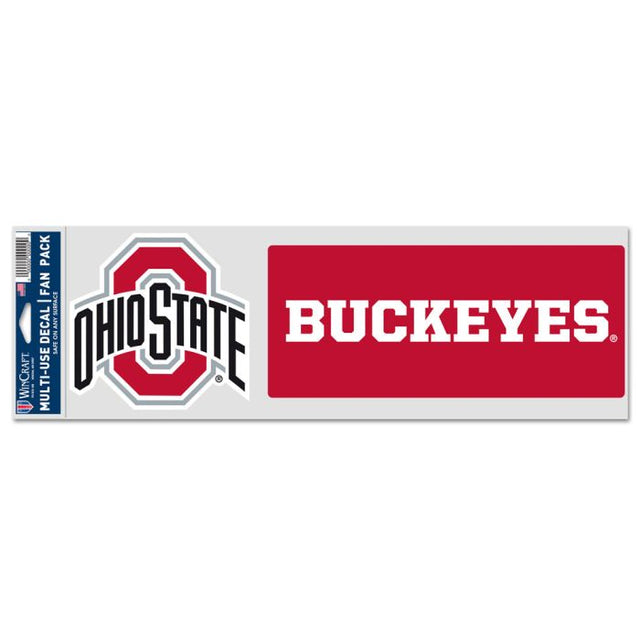 Ohio State Buckeyes 2 PACK Fan Decals 3.75" x 12"
