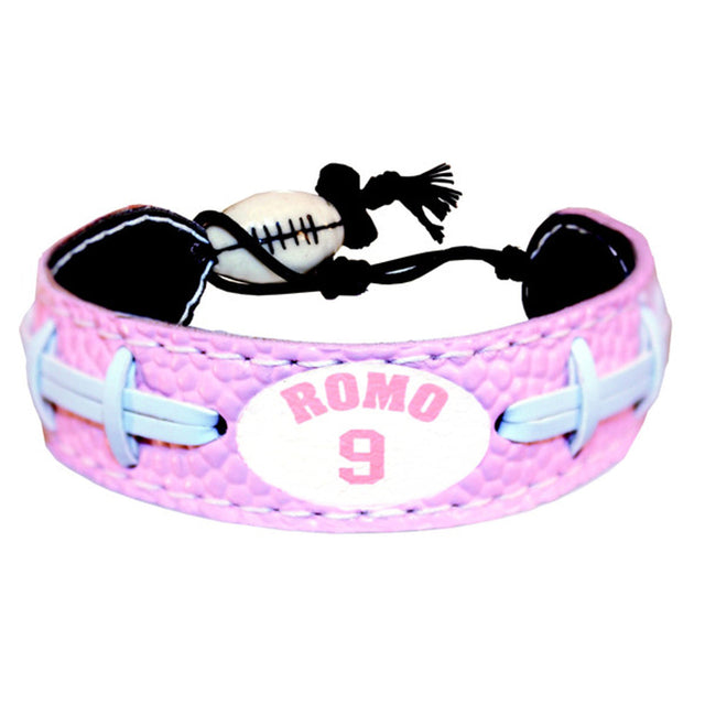 Pulsera de los Dallas Cowboys con camiseta rosa de Tony Romo Design CO