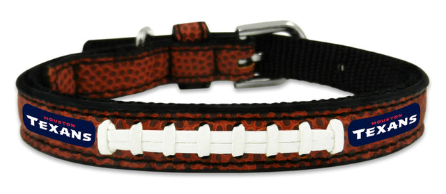 Collar para mascotas de los Houston Texans, de cuero, clásico, tamaño de balón de fútbol, juguete CO