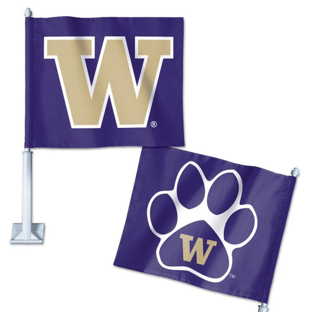 Bandera para auto de los Washington Huskies, 11,75" x 14"