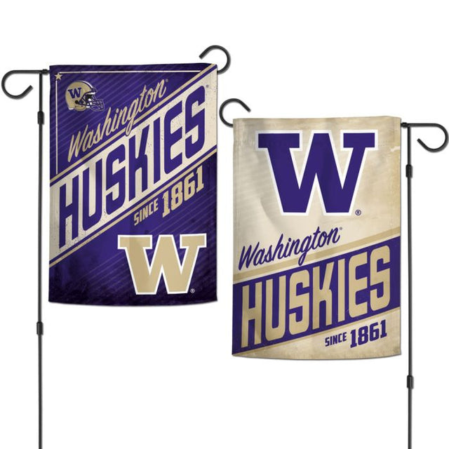 Banderas de jardín de Washington Huskies de 2 lados, 12,5" x 18"