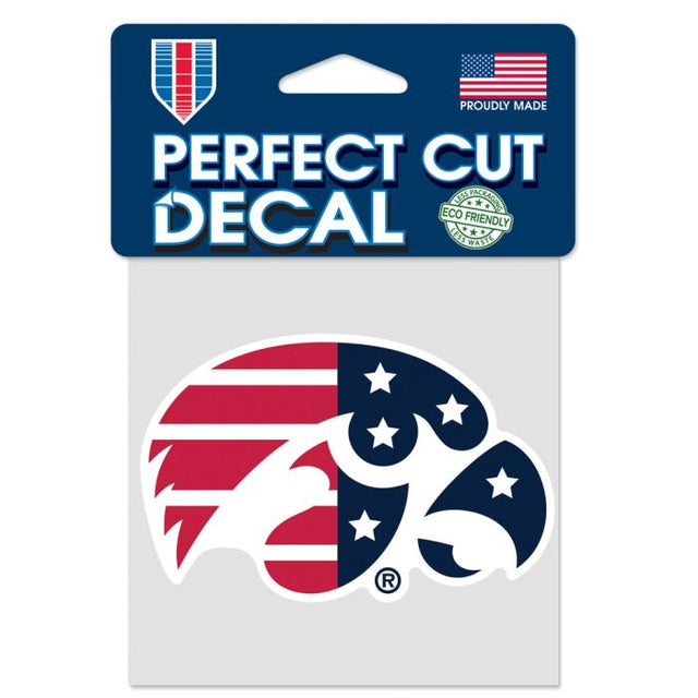 Iowa Hawkeyes PATRIOTIC Perfect Cut Color Decal 4" x 4"
