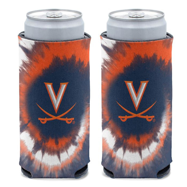 Enfriador de latas delgado de 12 oz con estampado TIE DYE de Virginia Cavaliers