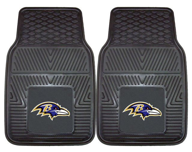 Alfombrillas de vinilo resistentes para coche de 2 piezas de los Baltimore Ravens