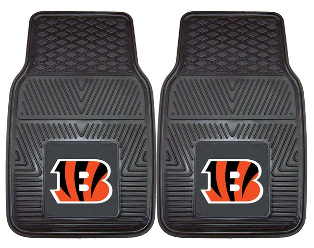 Alfombrillas de vinilo resistentes para coche de dos piezas de los Cincinnati Bengals