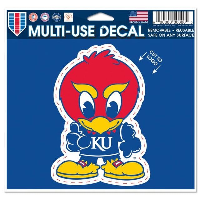 Kansas Jayhawks BABY (JUNIOR) JAYHAWK Multi-Use Decal - cut to logo 5" x 6"