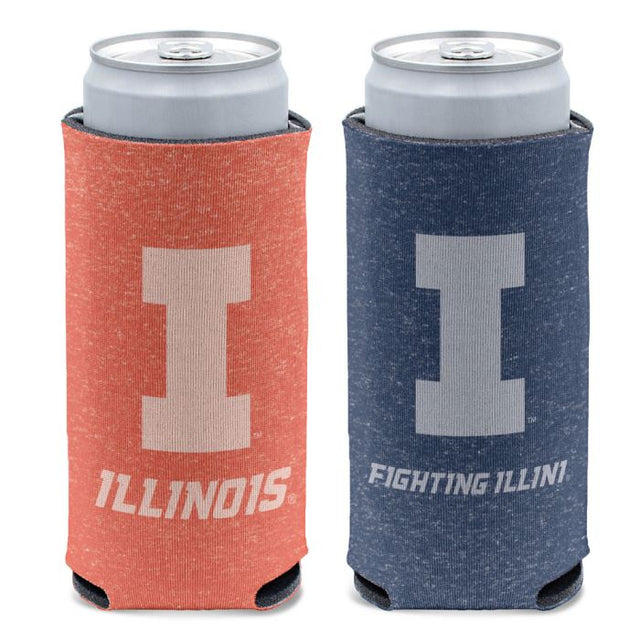 Enfriador de latas delgado de 12 oz con diseño jaspeado de Illinois Fighting Illini