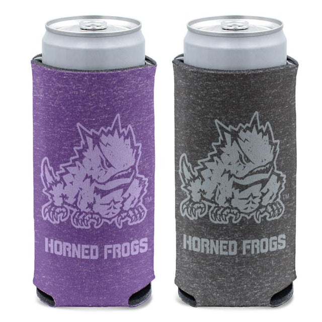 TCU Horned Frogs COLORED HEATHERED 12 oz Slim Can Cooler