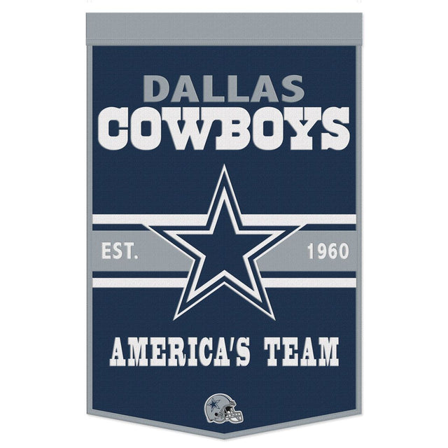 Estandarte de lana de los Dallas Cowboys de 24 x 38 con diseño de eslogan Dynasty