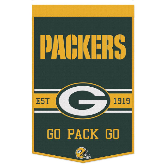 Green Bay Packers Banner Wool 24x38 Dynasty Slogan Design