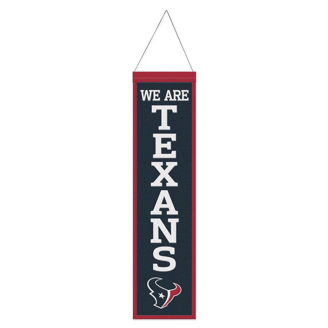Pancarta de lana de los Houston Texans de 8 x 32 pulgadas con diseño de eslogan tradicional