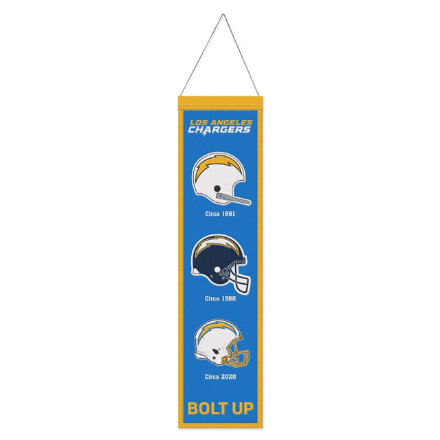 Estandarte de lana de los Chargers de Los Ángeles, 8 x 32, Heritage Evolution Design