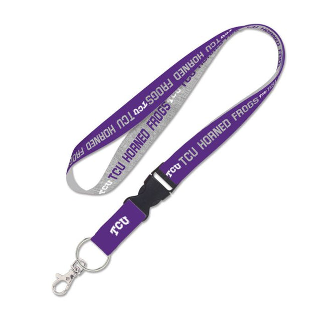 TCU Horned Frogs HEATHER Lanyard w/detachable buckle 1"