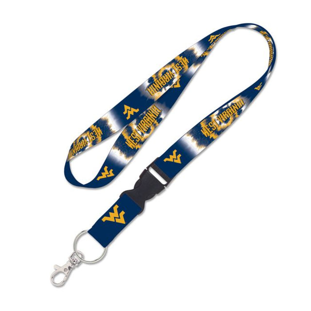 West Virginia Mountaineers TIE DYE Lanyard w/detachable buckle 1"