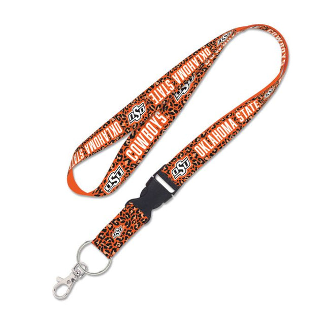 Oklahoma State Cowboys LEOPARD Lanyard w/detachable buckle 1"