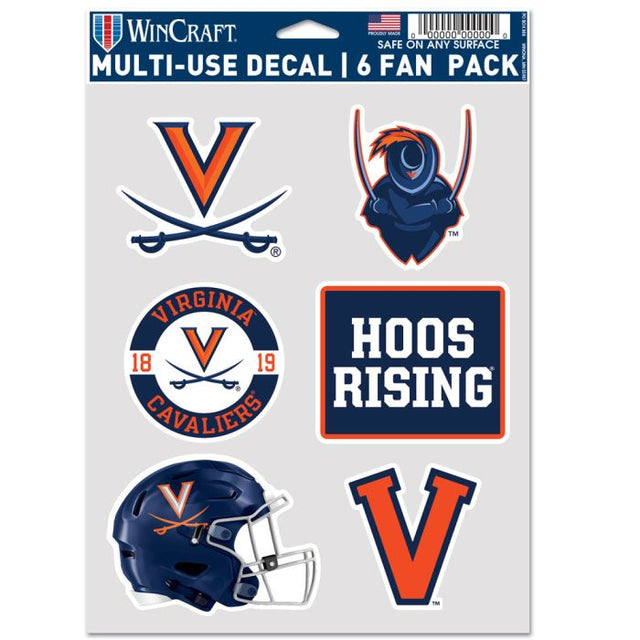 Paquete de 6 ventiladores multiusos de los Virginia Cavaliers