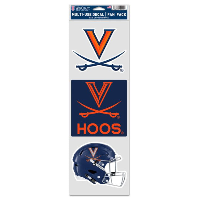Virginia Cavaliers Football Fan Decals 3.75" x 12"