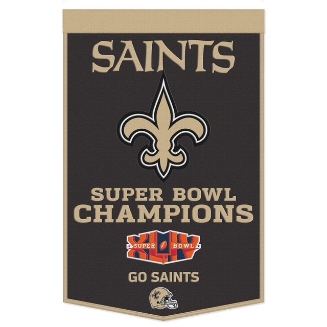 New Orleans Saints Banner Wool 24x38 Dynasty Champ Design