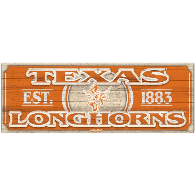 Texas Longhorns /College Vault Vault Wood Sign 9" x 30"