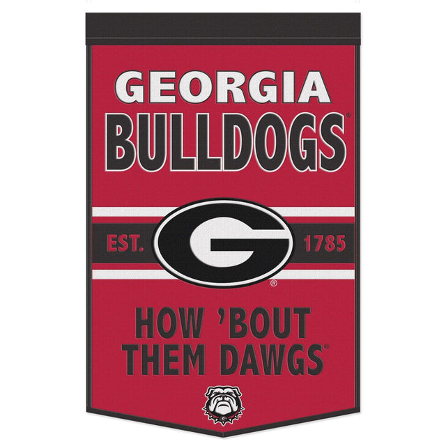Georgia Bulldogs Banner Wool 24x38 Dynasty Slogan Design