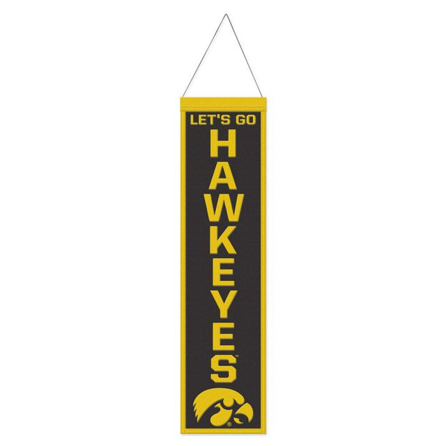 Iowa Hawkeyes Wool Banner 8" x 32"