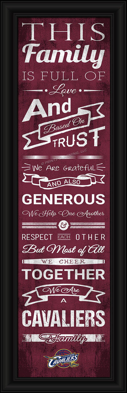 Impresión de la familia de porristas de los Cleveland Cavaliers, 8" x 24"