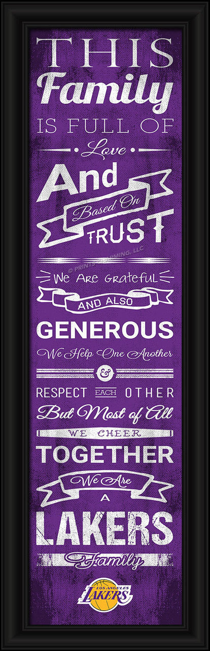Impresión de la familia de porristas de Los Ángeles Lakers, 8 x 24 pulgadas
