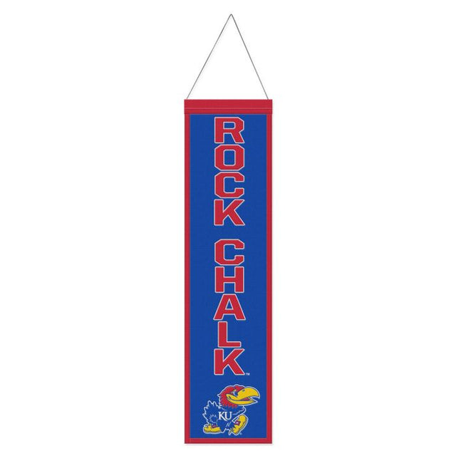 Kansas Jayhawks SLOGAN Wool Banner 8" x 32"