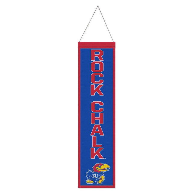 Kansas Jayhawks Banner Wool 8x32 Heritage Slogan Design