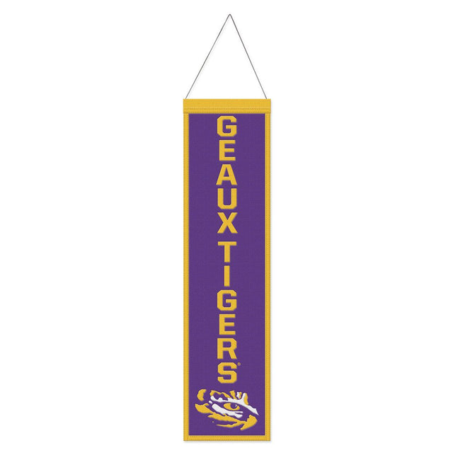 LSU Tigers Banner Wool 8x32 Heritage Slogan Design
