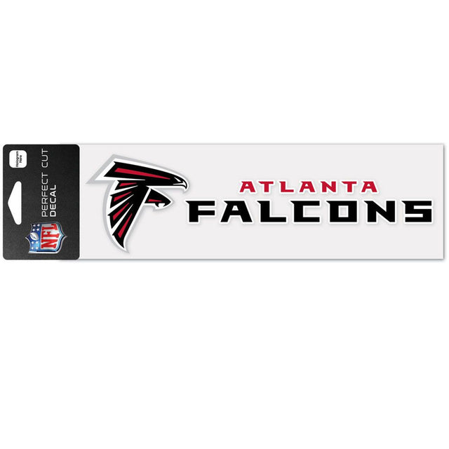 Calcomanía de los Atlanta Falcons de 3 x 10 pulgadas con corte perfecto y marca denominativa en color