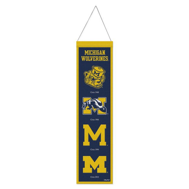 Michigan Wolverines /College Vault EVOLUTION Wool Banner 8" x 32"