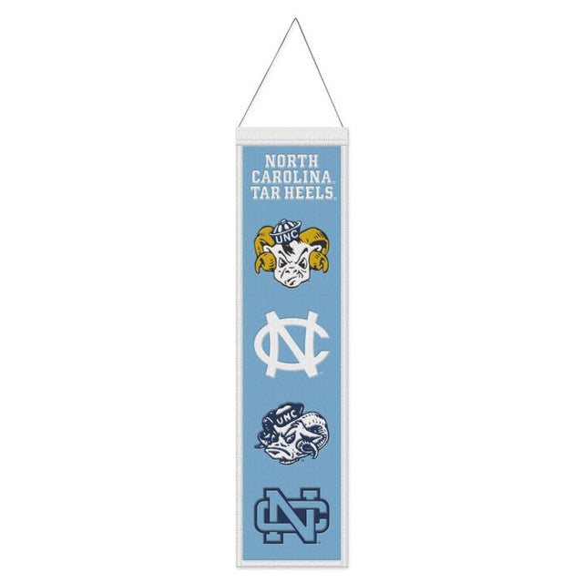 North Carolina Tar Heels /College Vault EVOLUTION Wool Banner 8" x 32"