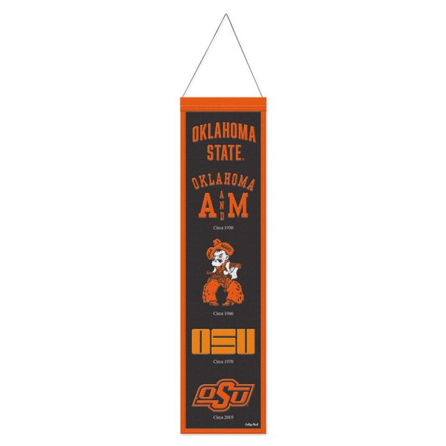 Oklahoma State Cowboys /College Vault Evolution Wool Banner 8" x 32"
