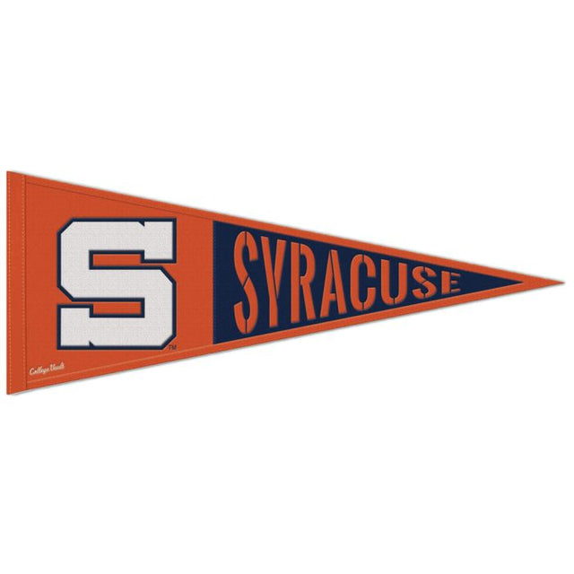 Banderín de lana retro de color naranja Syracuse/College Vault de 13" x 32"